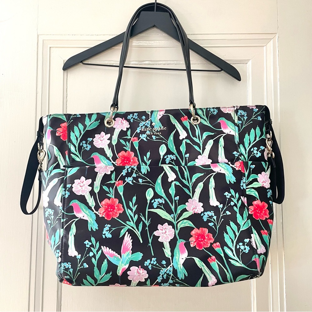 Kate Spade Watson Lane Pauline Hummingbird Floral Diaper Bag with Changing Pad